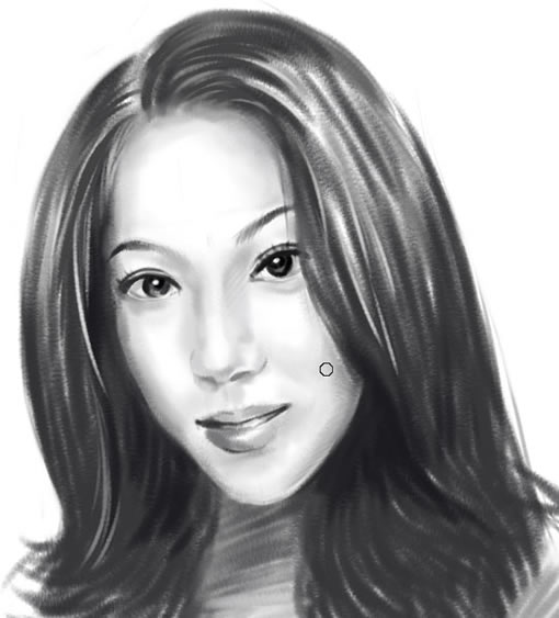如何借助painter绘画软件绘制美女素描肖像的方法(图26)