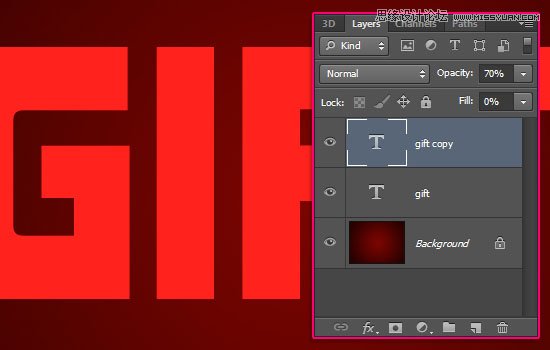 PS字体特效：Photoshop制作红色圣诞3D立体字教程