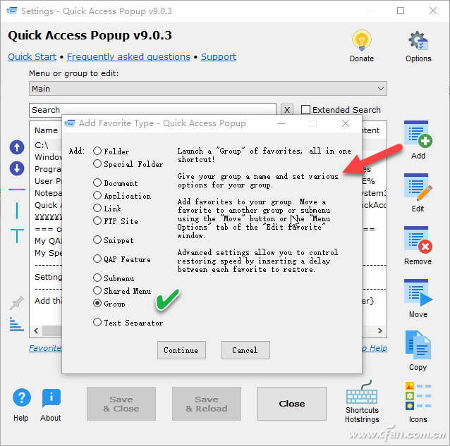 如何使用Quick Access Popup管理多个快速启动项目-5