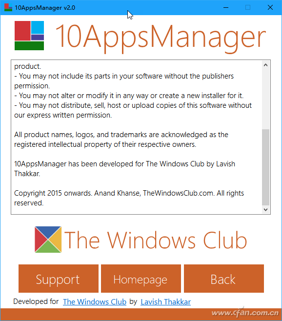 10AppsManager工具轻松卸载/恢复Win10预装应用4