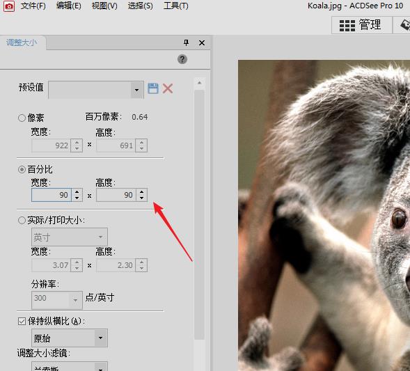 acdsee图片分辨率的调整方法