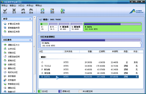 分区助手分配自由空间给其他分区的技巧(图1)
