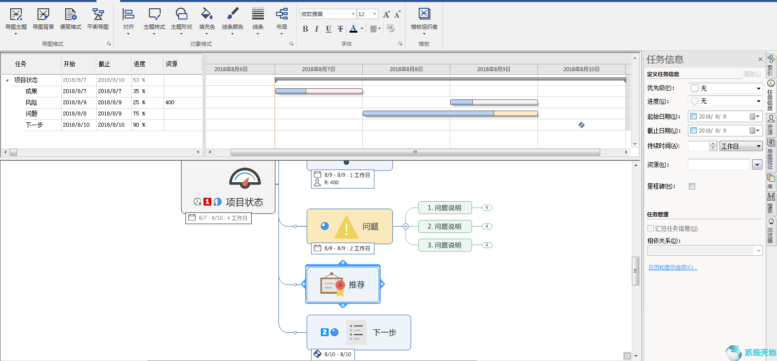 MindManager2020使用甘特图功能教程