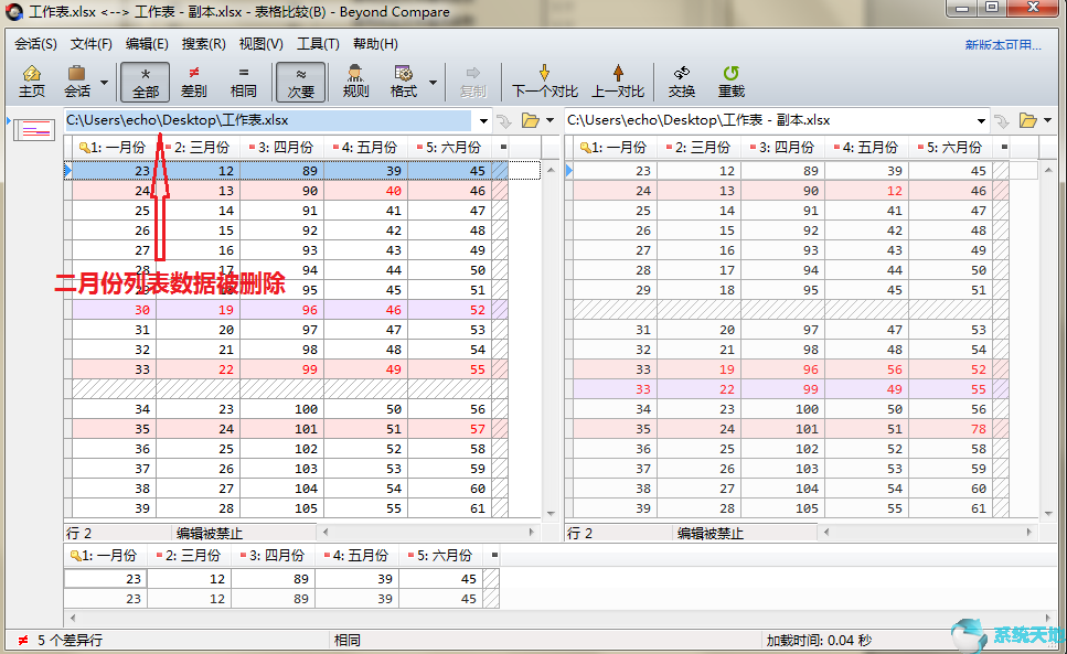 Beyond Compare删除列表数据