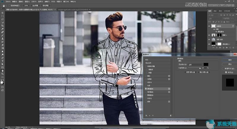 Photoshop cs6如何将人物衣服转成创意线稿效果？