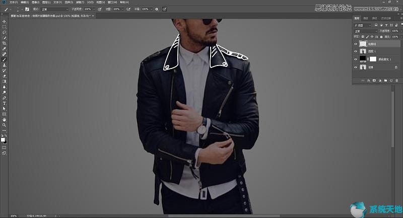 Photoshop cs6如何将人物衣服转成创意线稿效果？