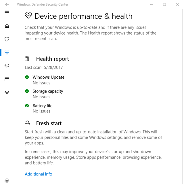 在Windows 10创建者更新中使用Fresh启动功能的技巧