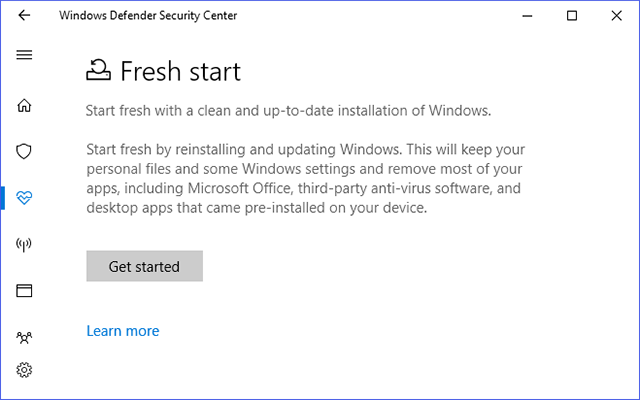 在Windows 10创建者更新中使用Fresh启动功能的技巧