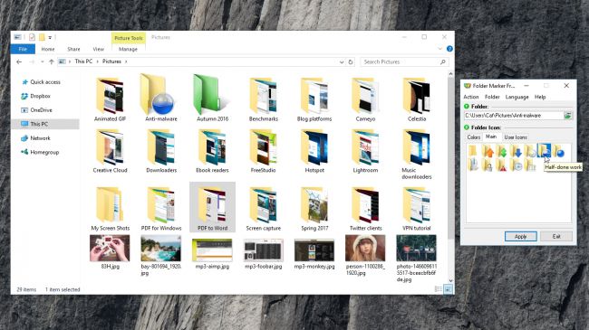 如何在Windows 10中对文件和文件夹进行颜色编码
