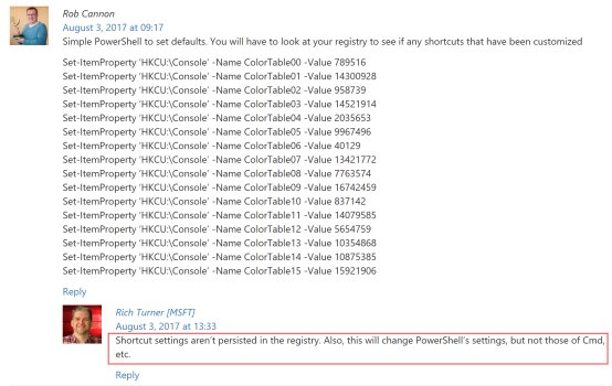 启用Win10 16257控制台新版配色的技巧