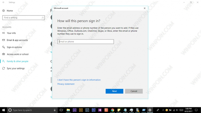 Win10专业版下防止添加Microsoft帐户的技巧