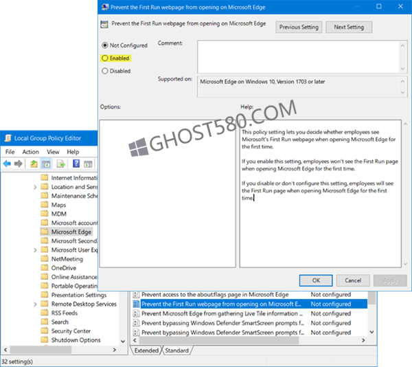 禁用Win10 Edge浏览器首次运行欢迎页面的技巧1.jpg