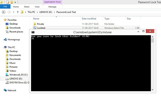 Win10纯净版下自制.bat锁定文件夹的技巧5.jpg