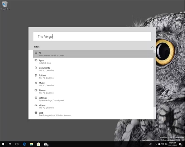 Win10 RS4新版本Build 17040搜索界面使用技巧