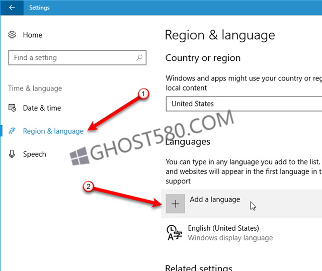 windows10系统如何快速更改语言？