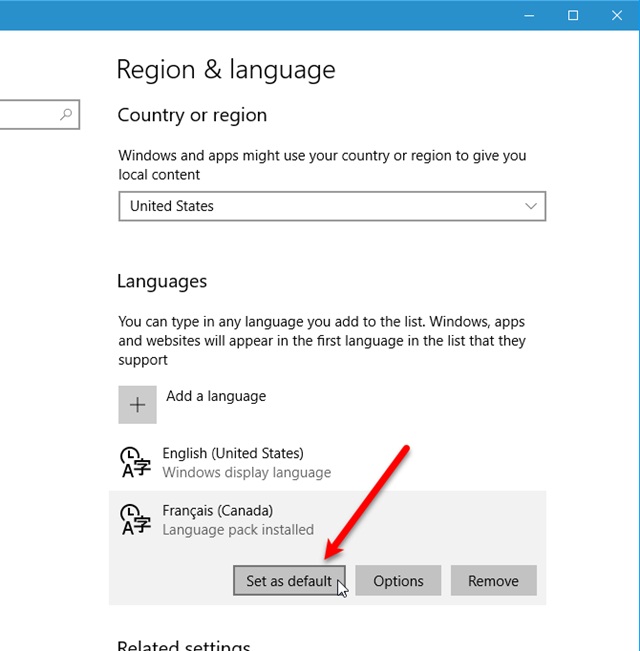 windows10系统如何快速更改语言？