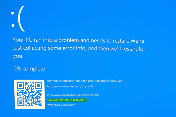 Win10专业版出现APC_INDEX_MISMATCH错误咋办！1.jpg