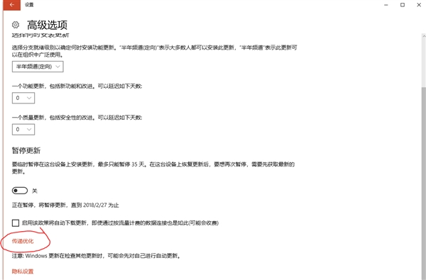 Win10专业版关闭“传递优化”功能提高网速的技巧4.png