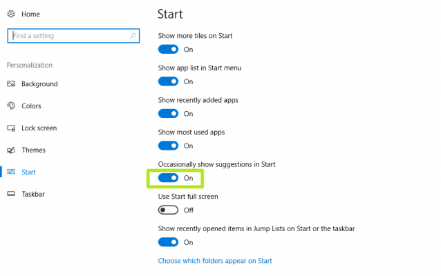从windows10“开始”菜单中删除建议应用的技巧