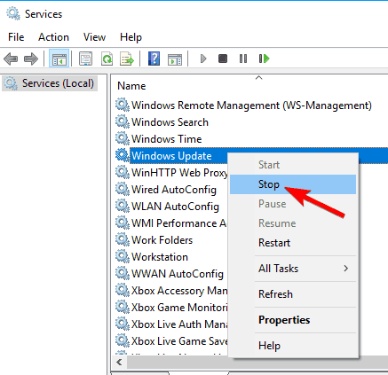 修复：windows10错误0x8024a112