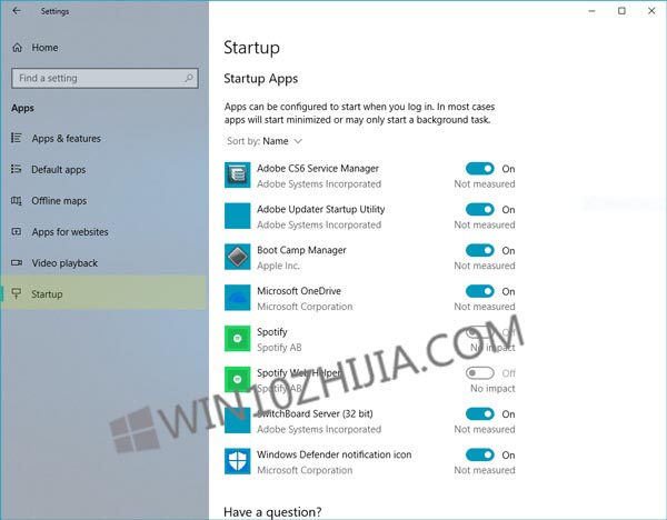 Win10系统通过设置管理启动应用程序的技巧1.jpg