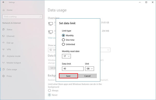 Win10专业版配置数据使用限制的技巧