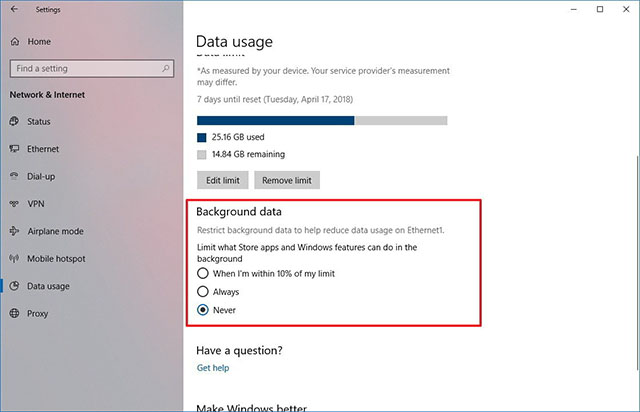 Win10专业版配置数据使用限制的技巧