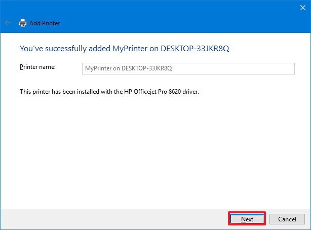 windows10:将设备连接到共享打印机
