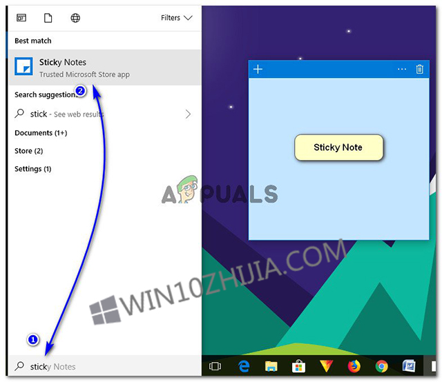 Win10系统创建Microsoft.StickyNotes.exe快捷方式