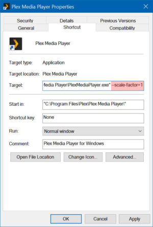 Win10下如何调整Plex Media Player显示缩放比例2.jpg