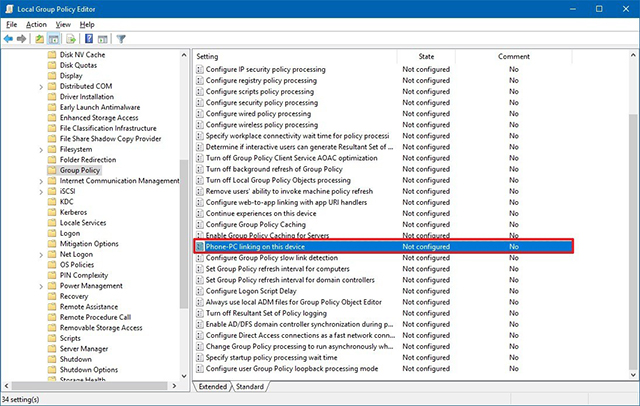 windows10：使用组策略禁用Windows Phone-PC链接1.jpg