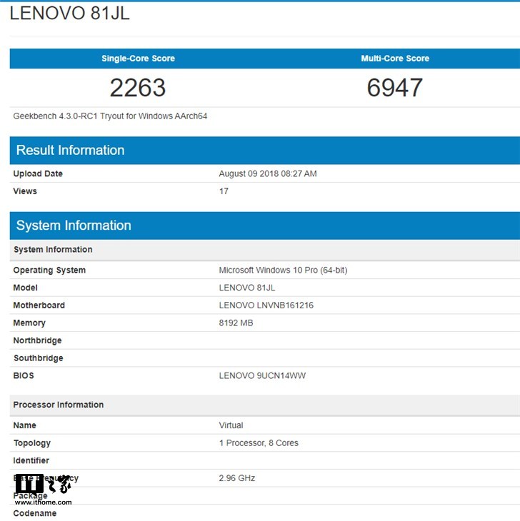 联想最新Win10骁龙850笔记本跑分详情.png