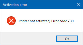 打印机未激活，在Windows 10上错误代码301.jpg