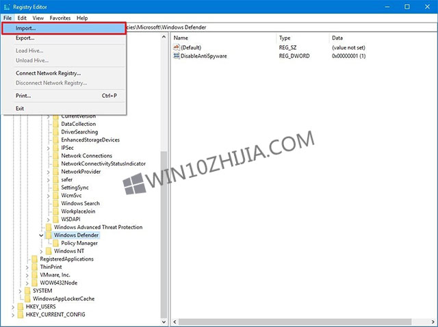 Win10系统下恢复注册表项的技巧1.jpg