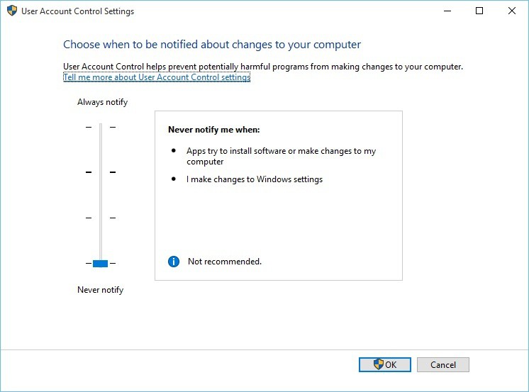 Win10系统下UAC阻止应用程序激活