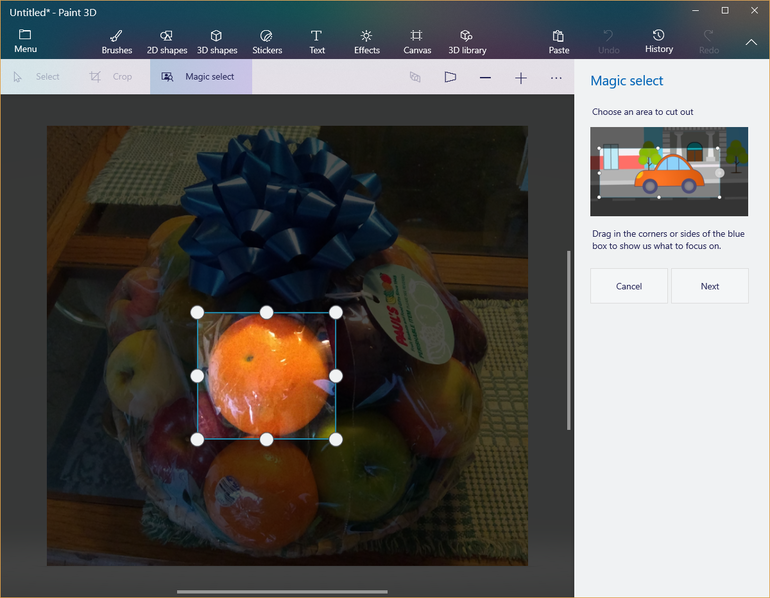 如何将图像从Win10 Snipping Tool传递到Paint 3D