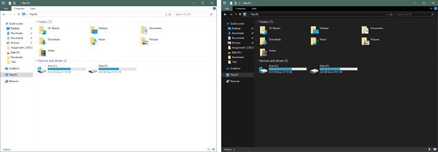 Win10系统下文件资源管理器启用暗模式的技巧1.jpg