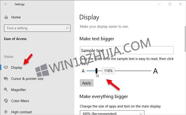 在Win10上增加字体大小并使文本更大.jpg