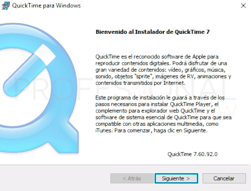 在Windows 10中安装QuickTime