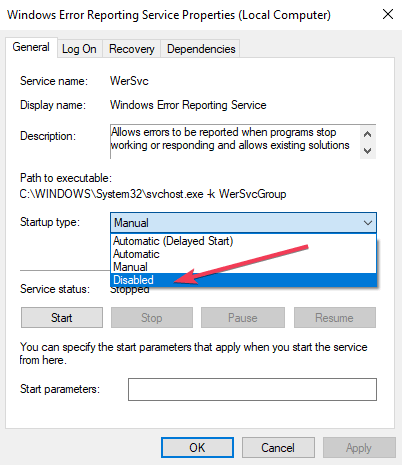 Win10系统如何启用或禁用错误报告服务3.png