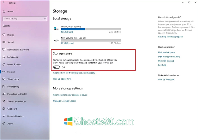 Win10专业版使用“设置”禁用存储感应的技巧1.jpg