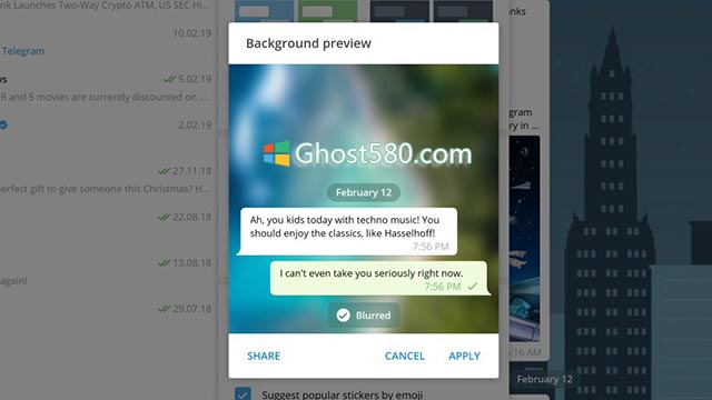 Win10：激活Telegram Desktop模糊背景的技巧