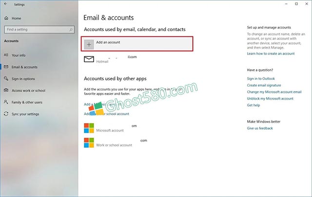 Win10系统管理电子邮件和帐户设置的技巧1.jpg