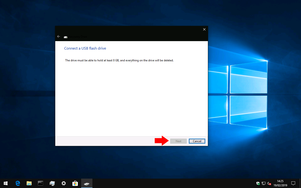 创建Windows 10恢复驱动器