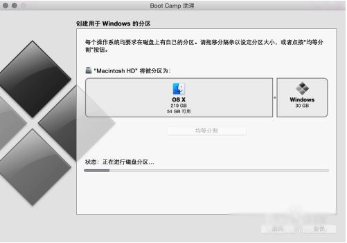 等待为磁盘分区