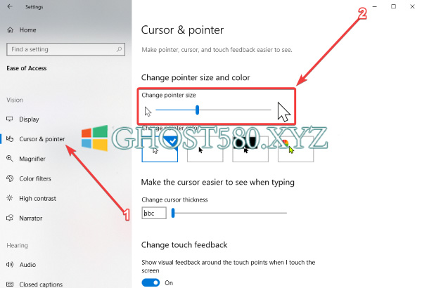 Win10系统修改鼠标指针大小、颜色