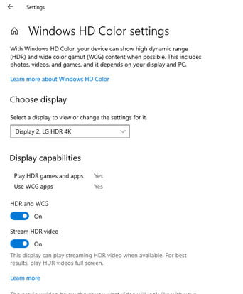 Win10系统打开HDR