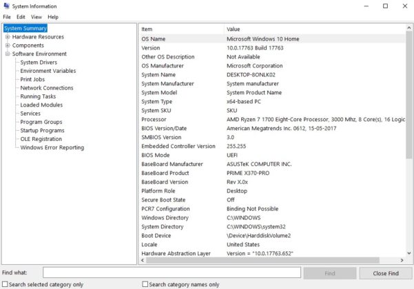 Win10查看计算机规格