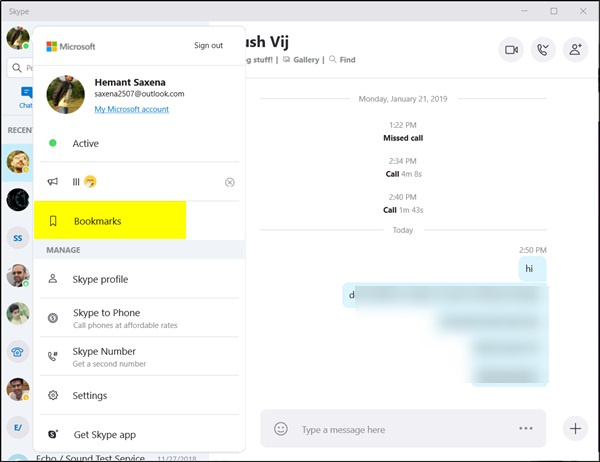 如何在Win10专业版为Skype消息添加/删除书签？