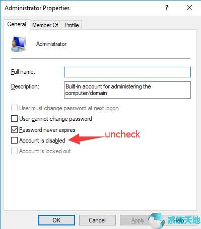 您的帐户在Windows 10系统下已被禁用7.jpg